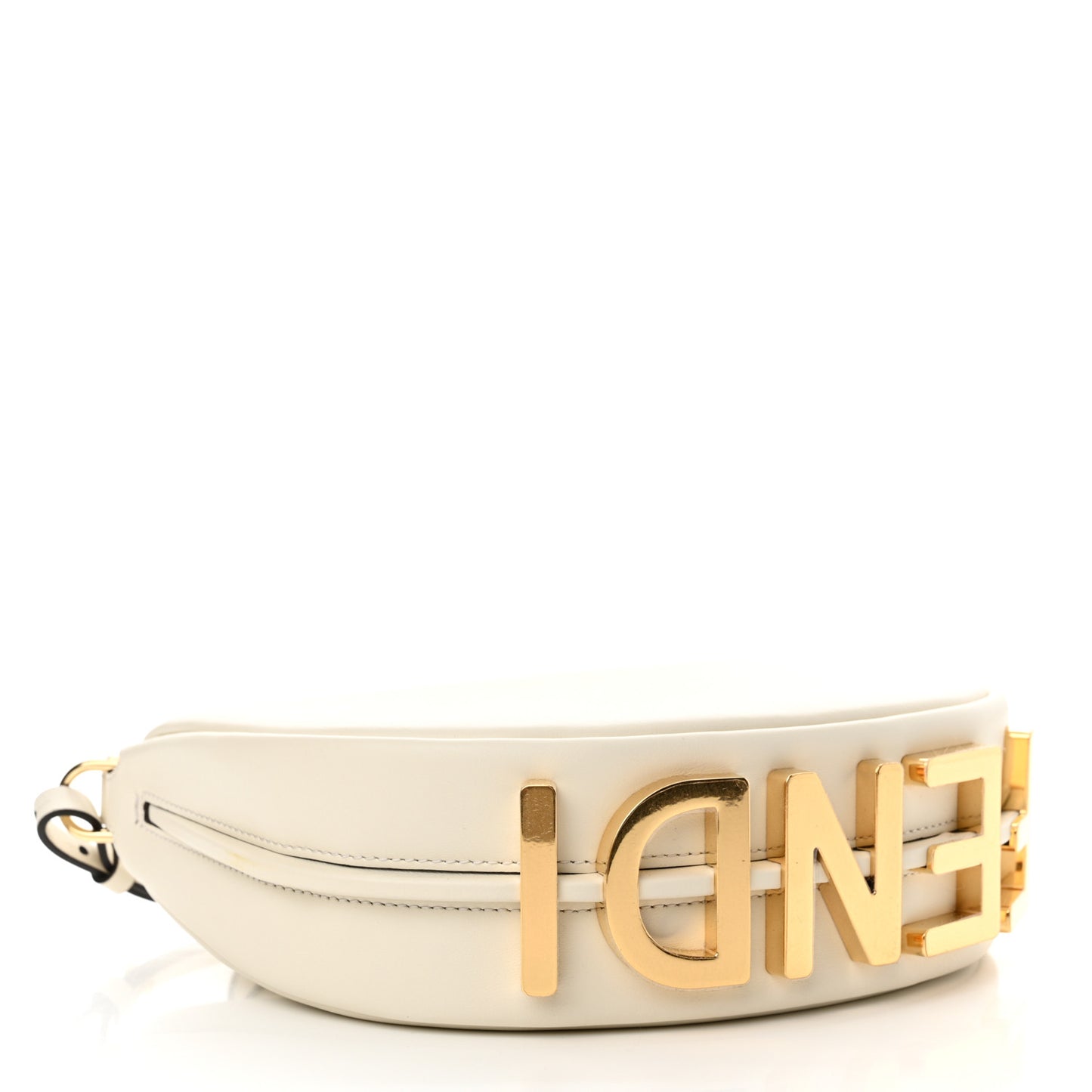 Vitello Grace Matte Mini Fendigraphy Hobo Bag White Ice