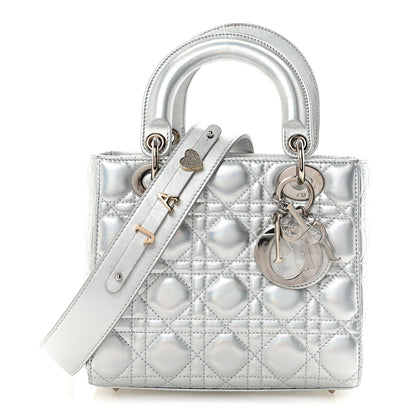 Christian Dior Iridescent Metallic Lambskin Cannage Small My ABCDior Lady Dior Silver 1 of 10