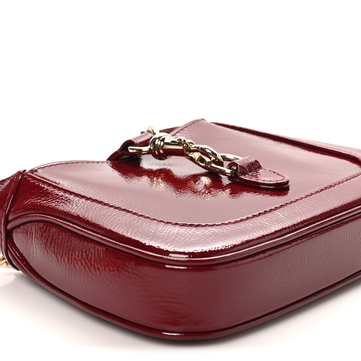 Crinkled Patent Mini Jackie Notte Bag Rosso Ancora Red