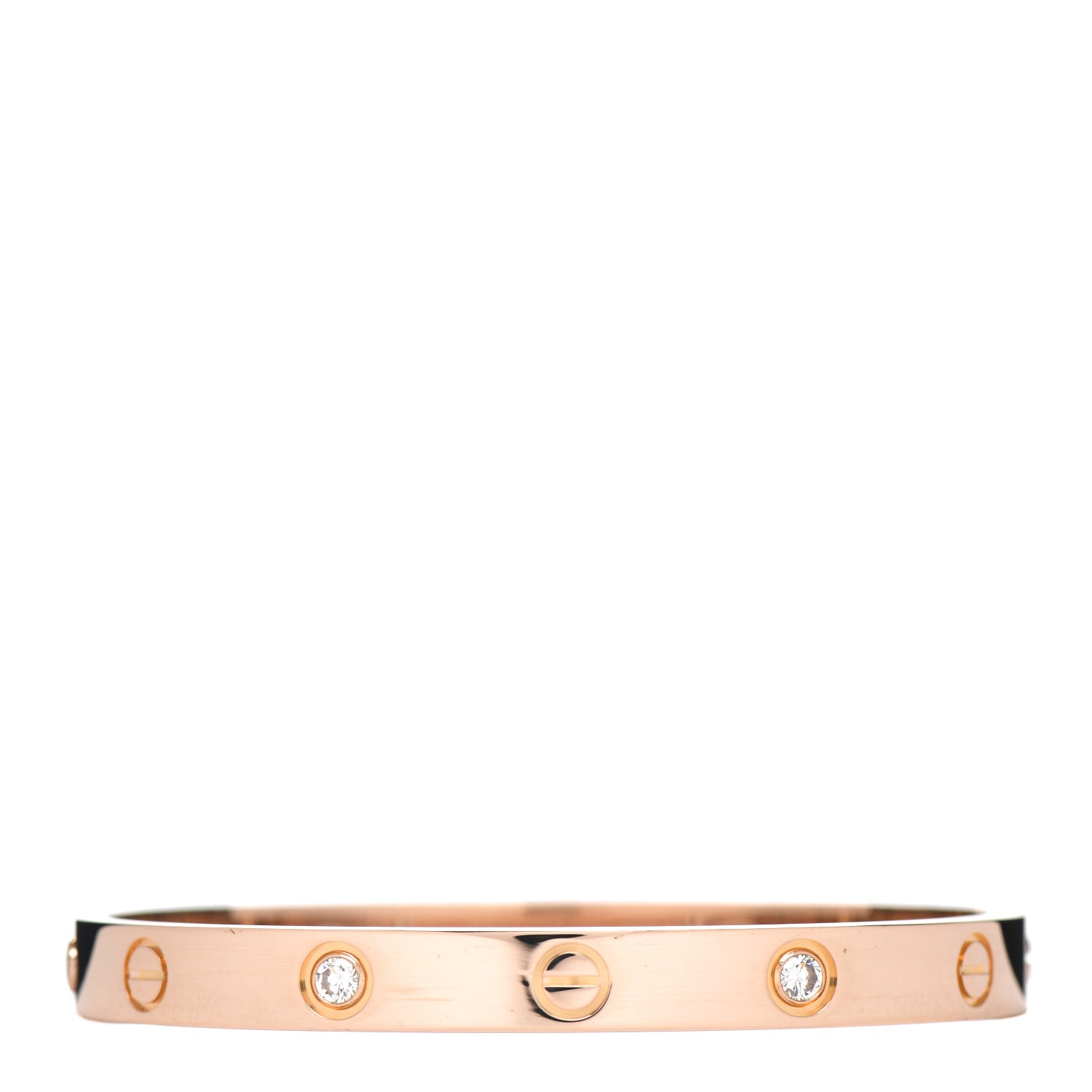 Cartier 18K Pink Gold 4 Diamond LOVE Bracelet 16 1 of 4