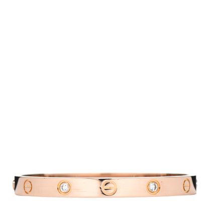 Cartier 18K Pink Gold 4 Diamond LOVE Bracelet 16 1 of 4