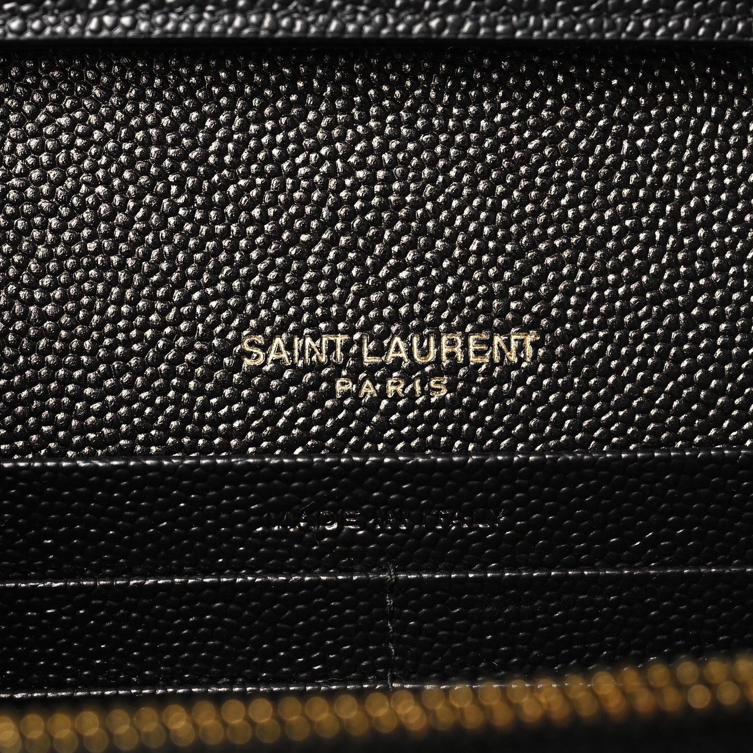 Saint Laurent Grain De Poudre Matelasse Chevron Monogram Chain Wallet  Black 7 of 11