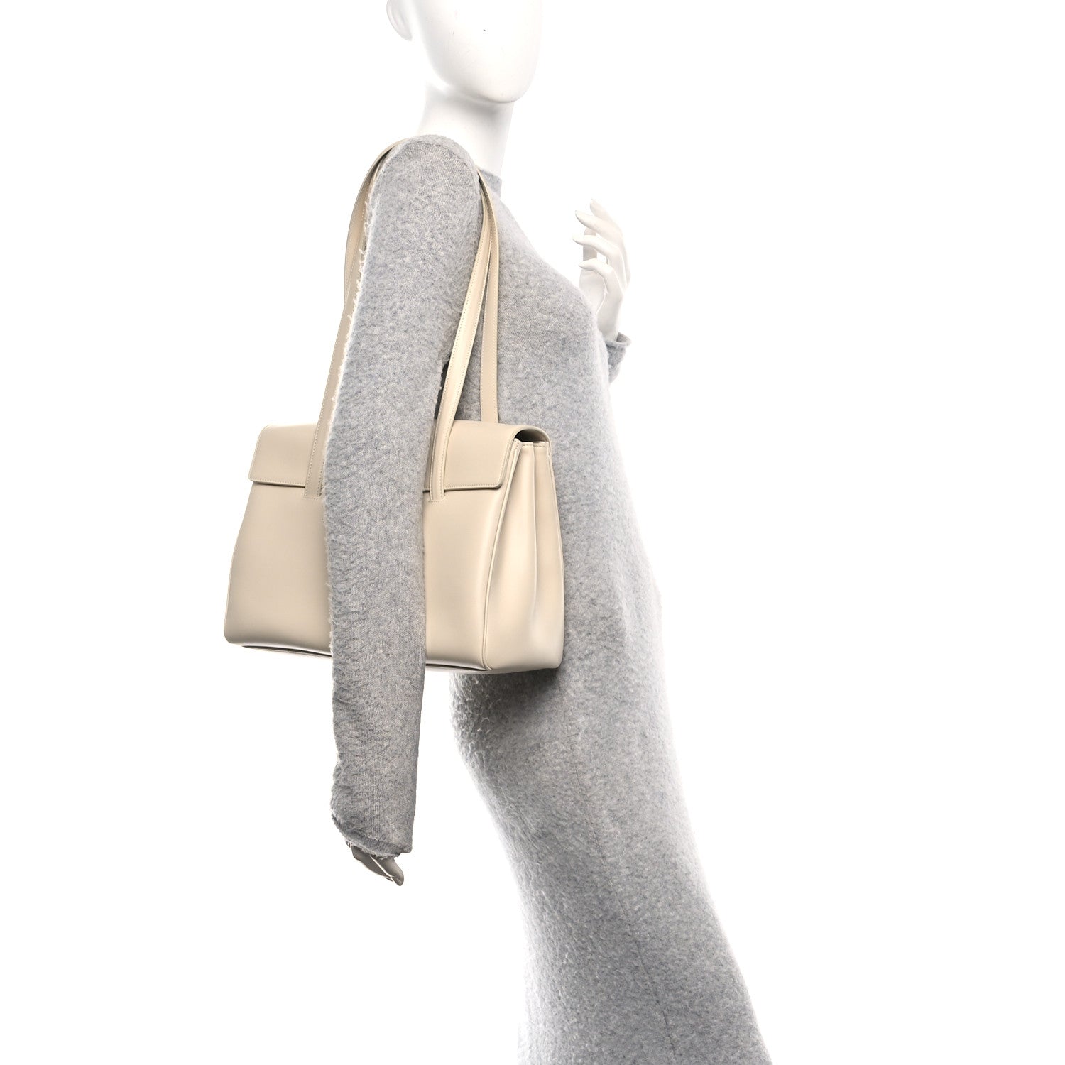 Celine Calfskin Medium Soft 16 Bag Light Grey 2 of 13