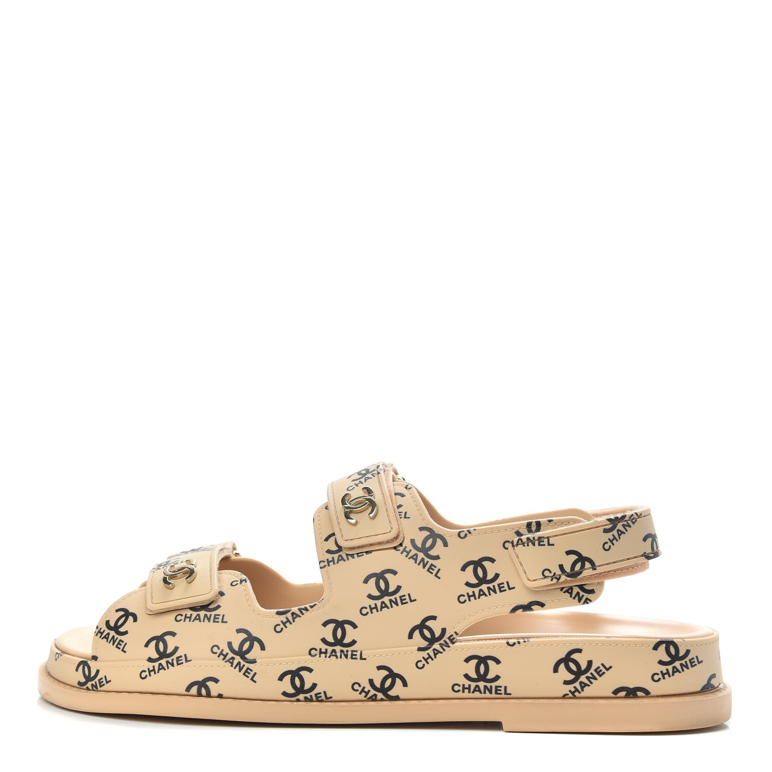 Chanel Rubber CC Dad Sandals 42 Beige 1 of 8
