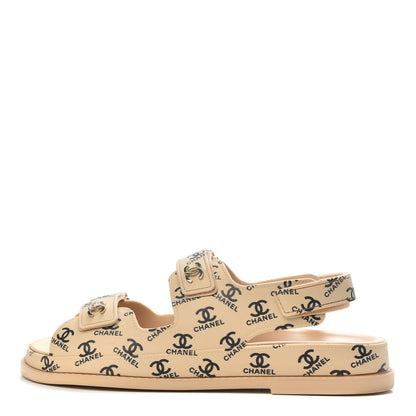 Chanel Rubber CC Dad Sandals 42 Beige 1 of 8
