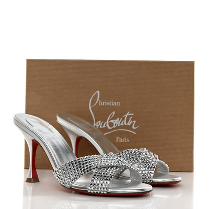 Christian Louboutin Suede Metallic Kid Lambskin Strass Mariza Is Back 85 Sandals 38 Silver 8 of 8