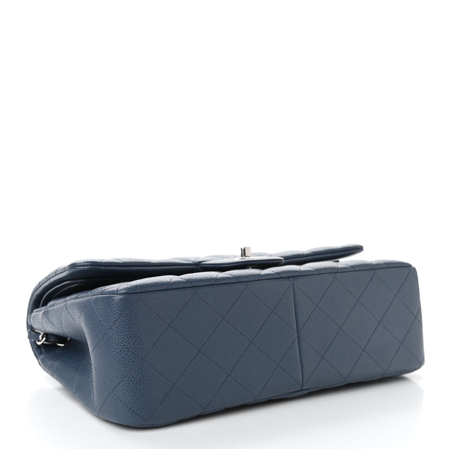 Chanel Caviar Quilted Jumbo Double Flap Navy Blue 3 of 11