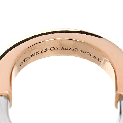 Tiffany 18K Rose White Gold Diamond Lock Ring 63 10.5 4 of 4