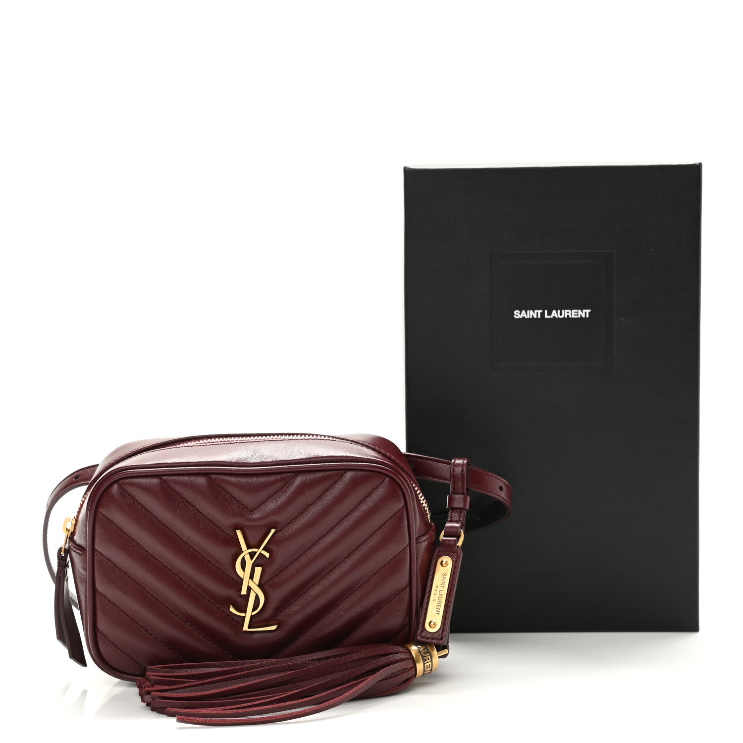 Saint Laurent Calfskin Matelasse Monogram Lou Belt Bag Dark Legion Red 11 of 11