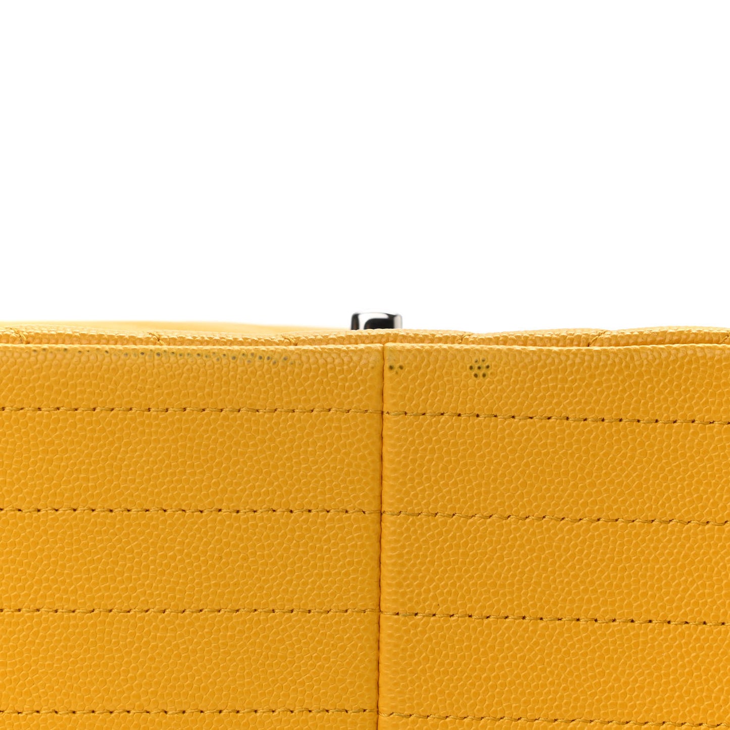 Caviar Chevron Quilted Jumbo Double Flap Yellow