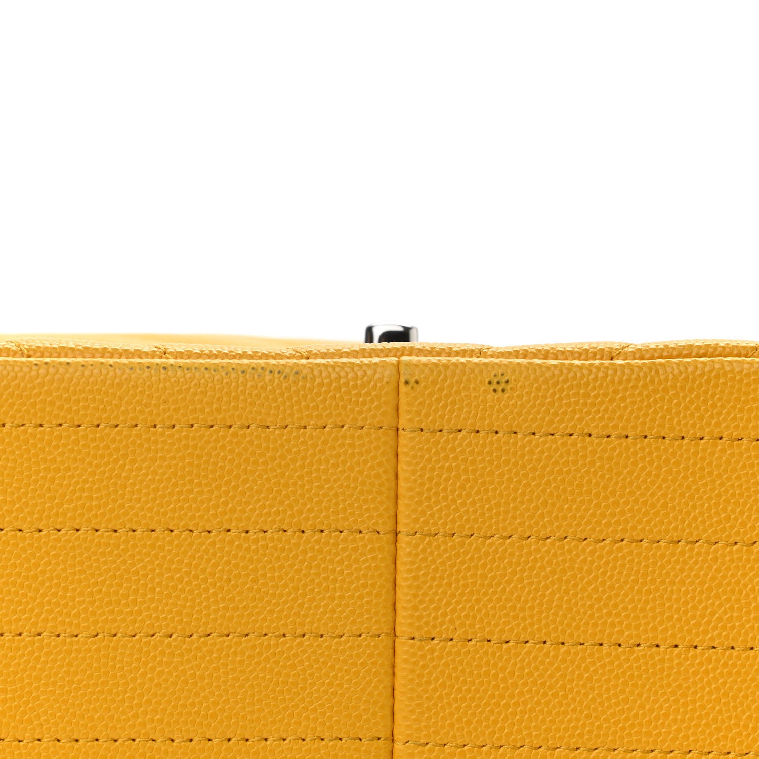 Chanel Caviar Chevron Quilted Jumbo Double Flap Yellow 11 of 11