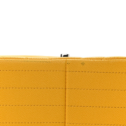 Chanel Caviar Chevron Quilted Jumbo Double Flap Yellow 11 of 11