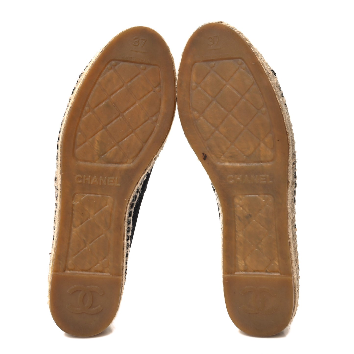 Satin Grosgrain CC Espadrilles 37 Black