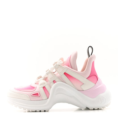 Louis Vuitton Calfskin Technical Nylon LV Archlight Sneakers 37 White Pink 1 of 11
