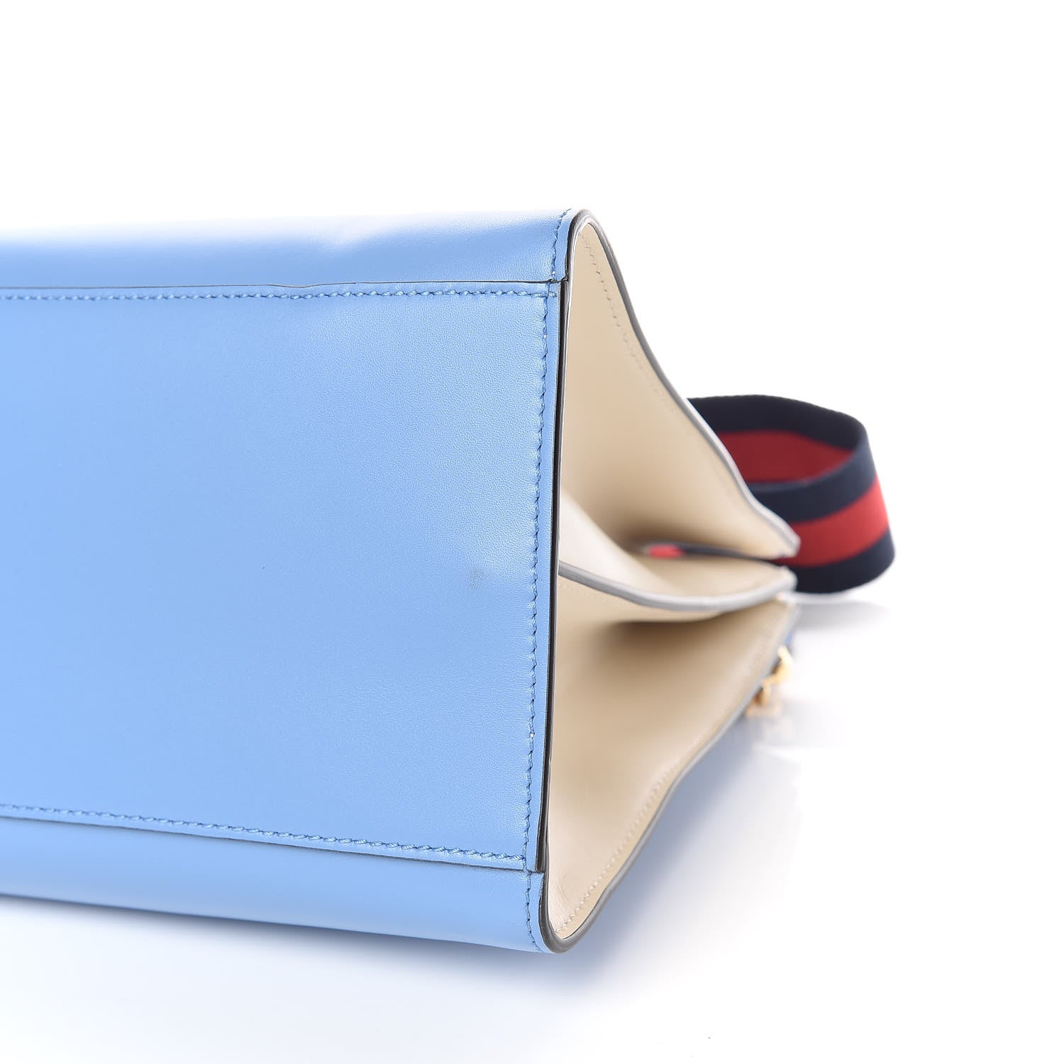Gucci Nappa Bamboo Web Medium Nymphaea Top Handle Bag Azure Mystic White 11 of 15