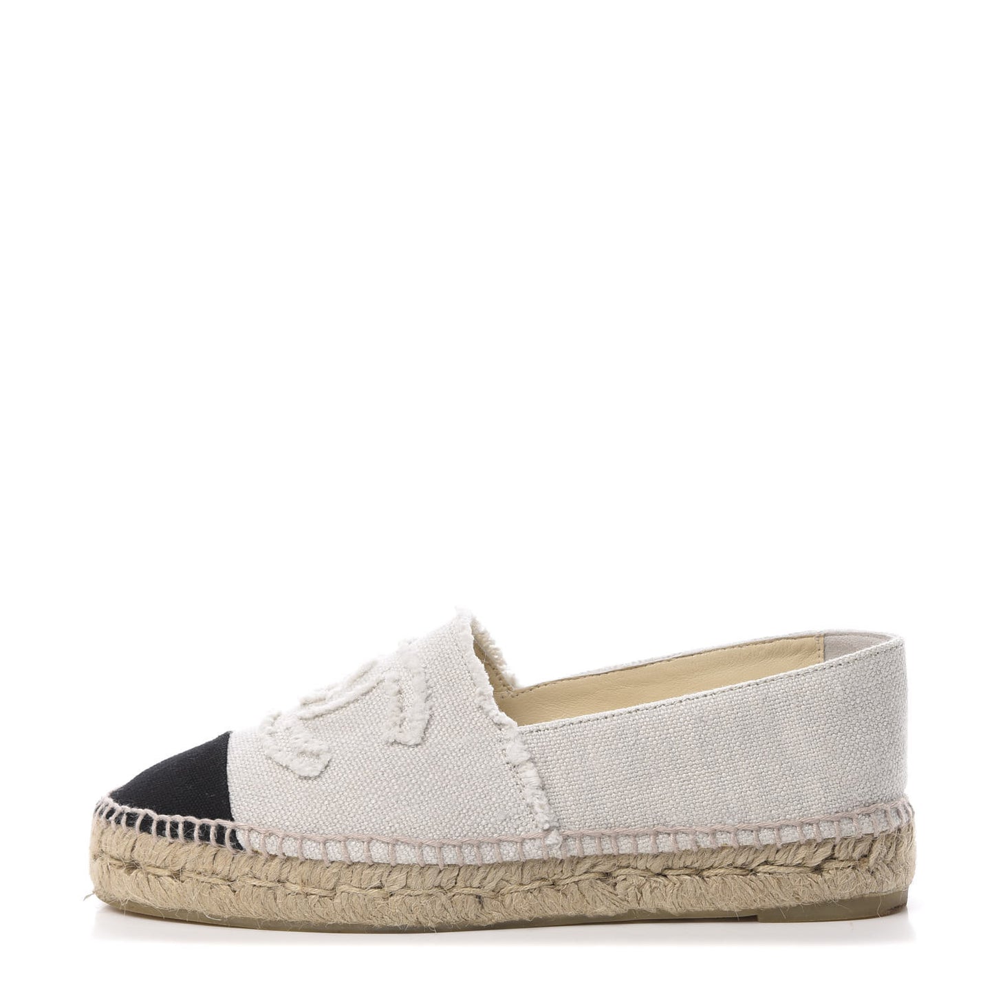 Linen CC Espadrilles 38 Beige Black