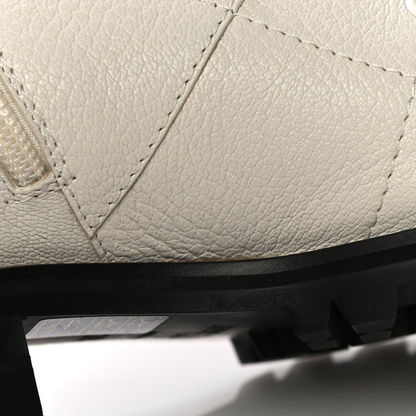 Goatskin Pearl Embellished Cruz Combat Boots 38.5 White