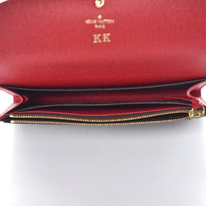 Louis Vuitton Damier Ebene Emilie Wallet Red 5 of 10