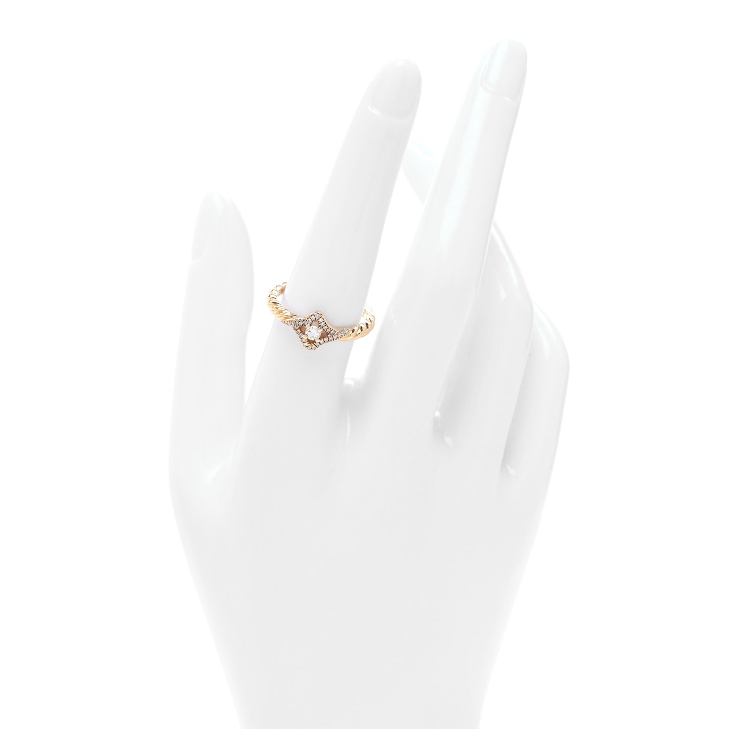 18K Yellow Gold Diamond 9mm Venetian Quatrefoil Ring 56 7.5