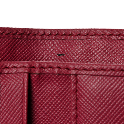 Prada Saffiano Metal French Flap Compact Wallet Peonia 7 of 12