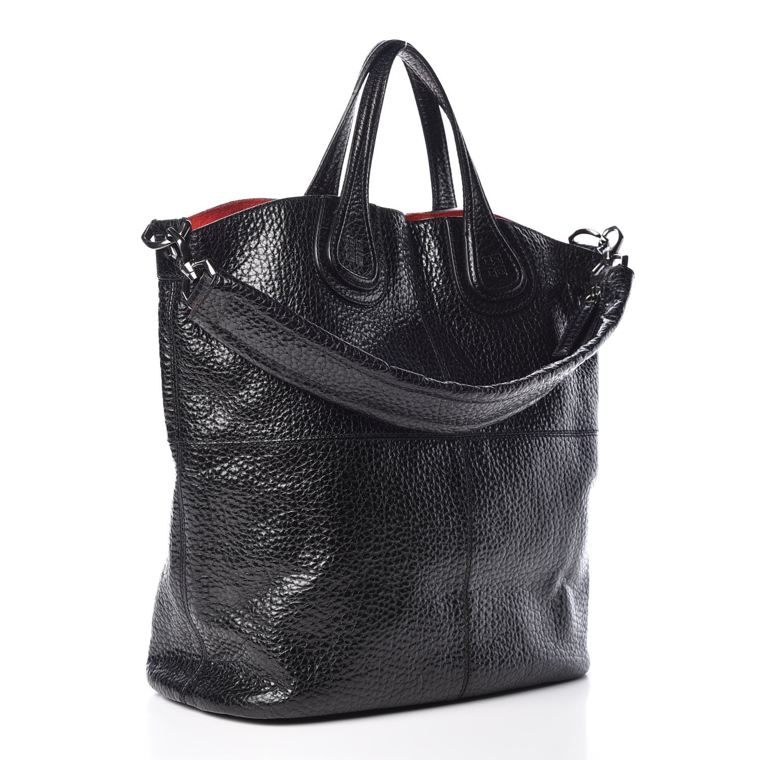 Givenchy Glazed Pebbled Calfskin North South Nightingale Black 3 of 15