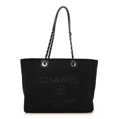 Chanel Mixed Fibers Small Deauville Tote Black 1 of 11