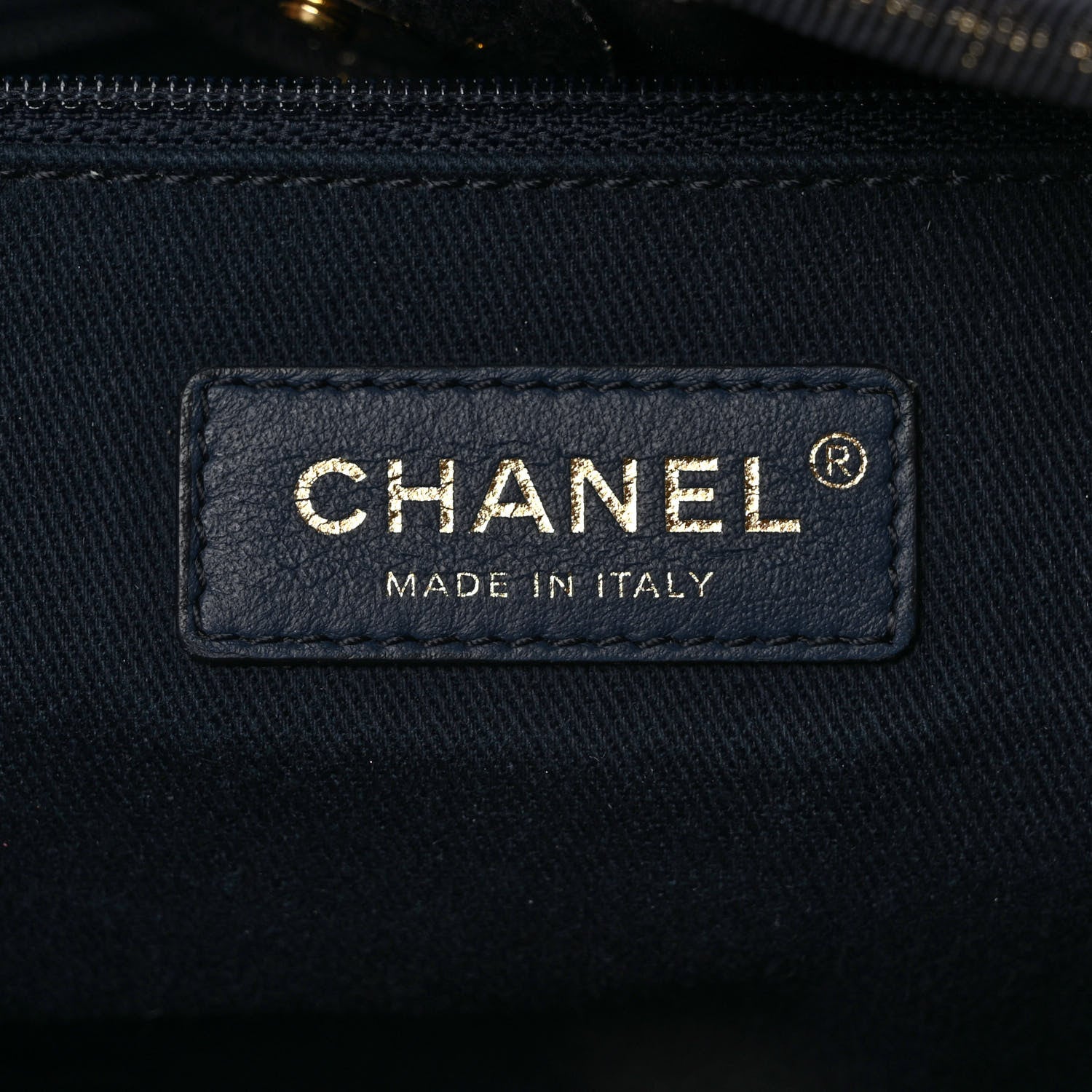 Chanel Lurex Canvas Small Deauville Tote Navy Blue Gold 5 of 7