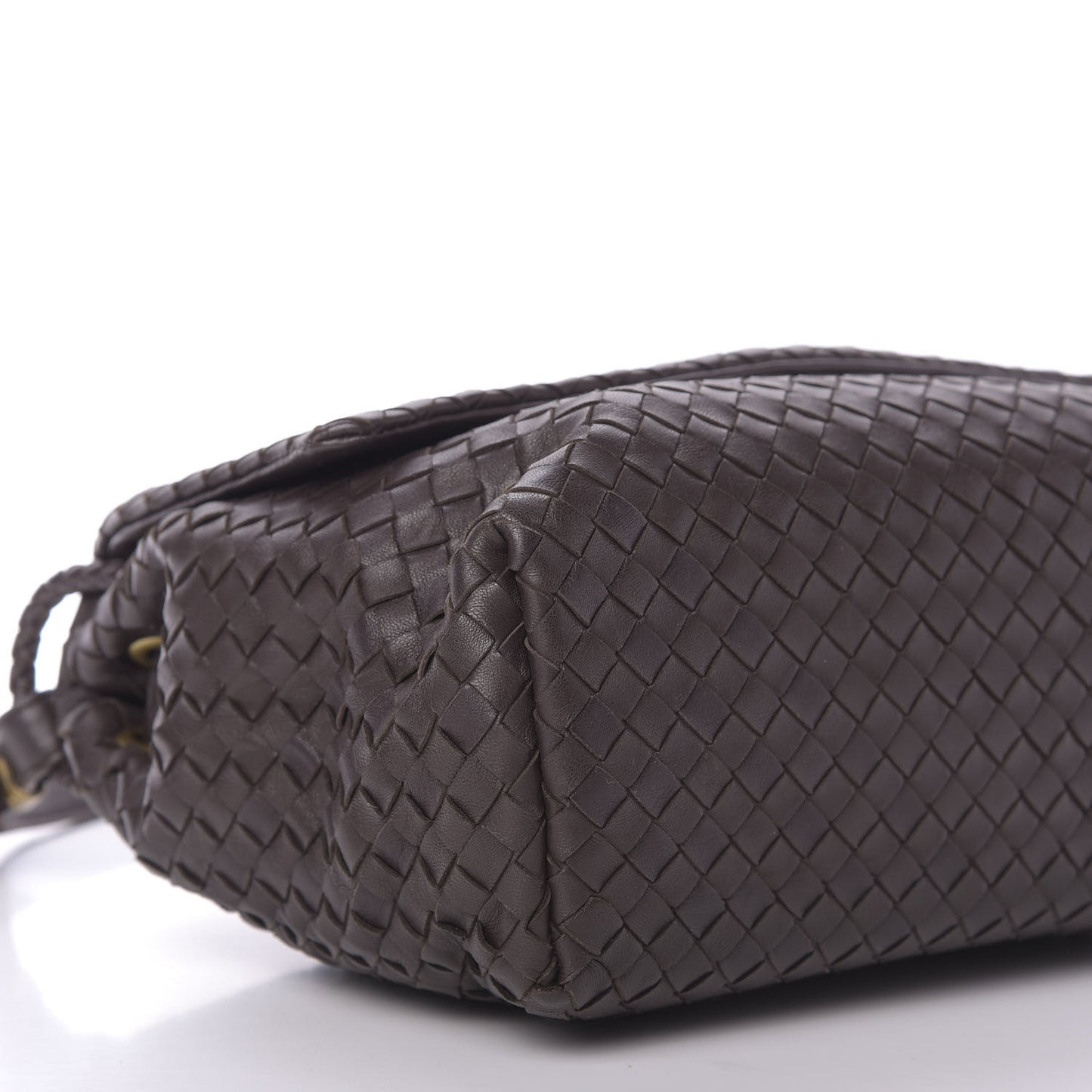 Nappa Intrecciato Flap Shoulder Bag Ebano