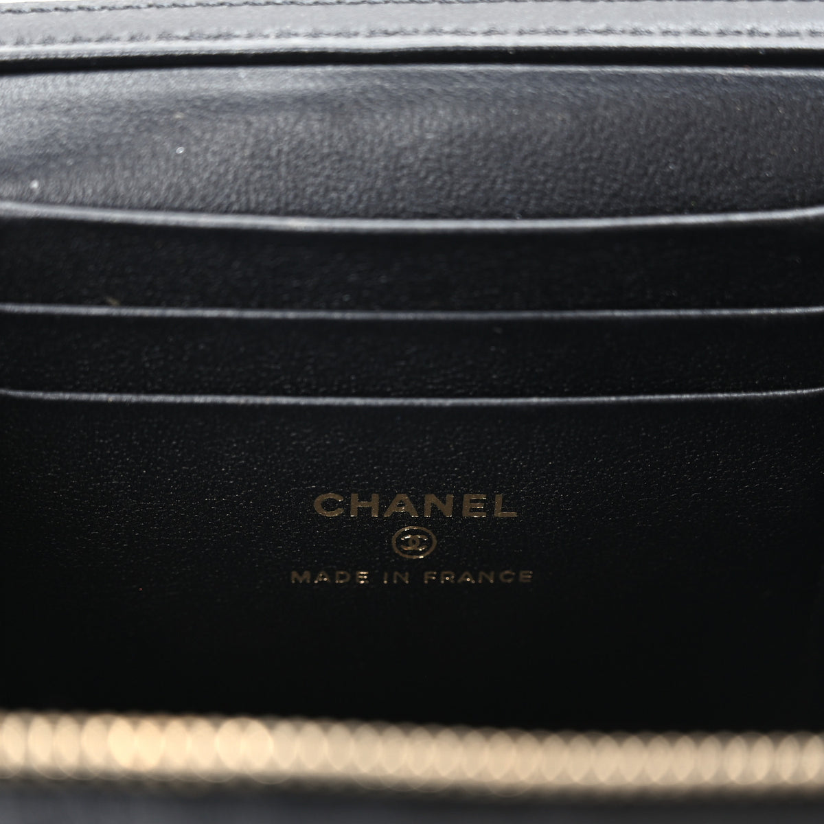 Chanel Lambskin Enamel Quilted Roller Skate Small Vanity Case With Chain Black 5 of 10