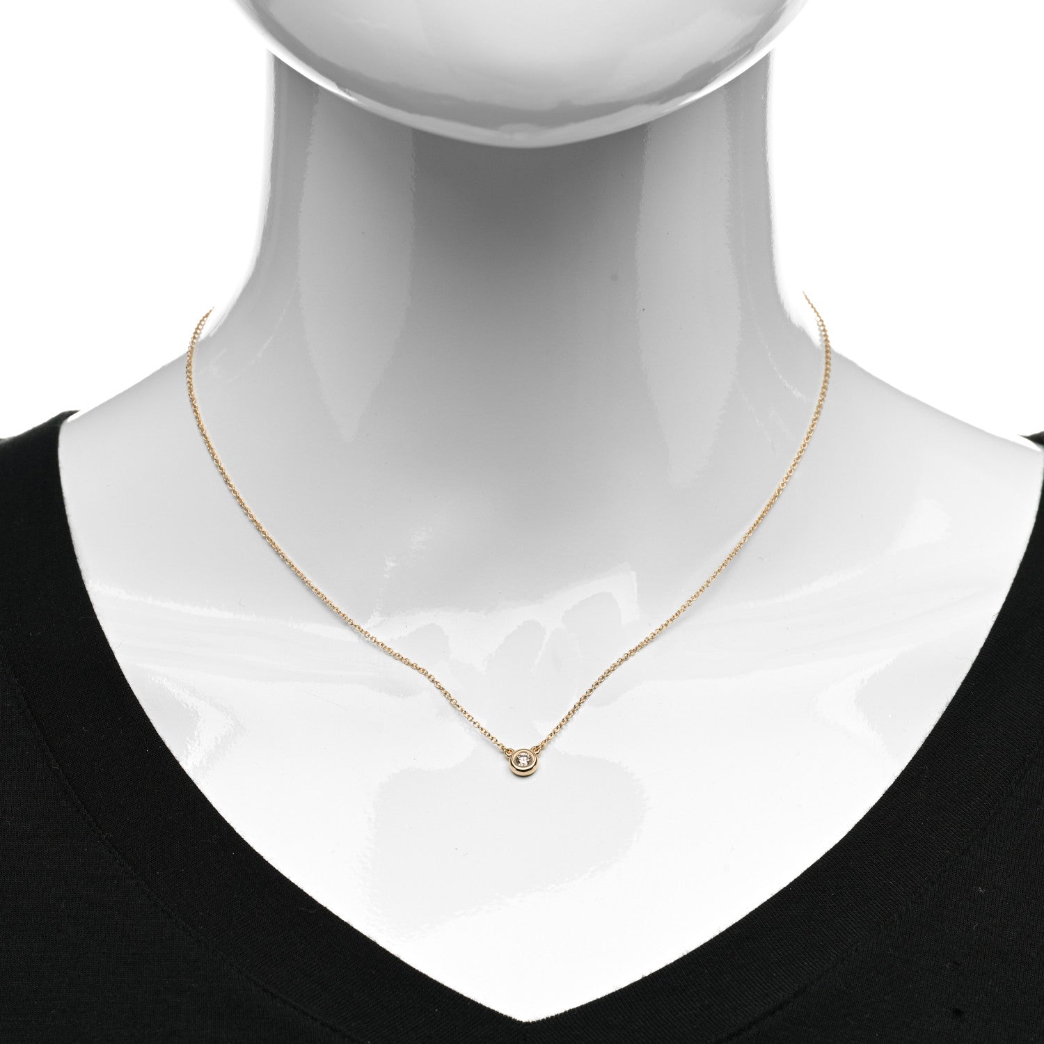 Tiffany 18K Rose Gold Diamond .10ct Elsa Peretti Diamonds by the Yard Pendant Necklace 2 of 5