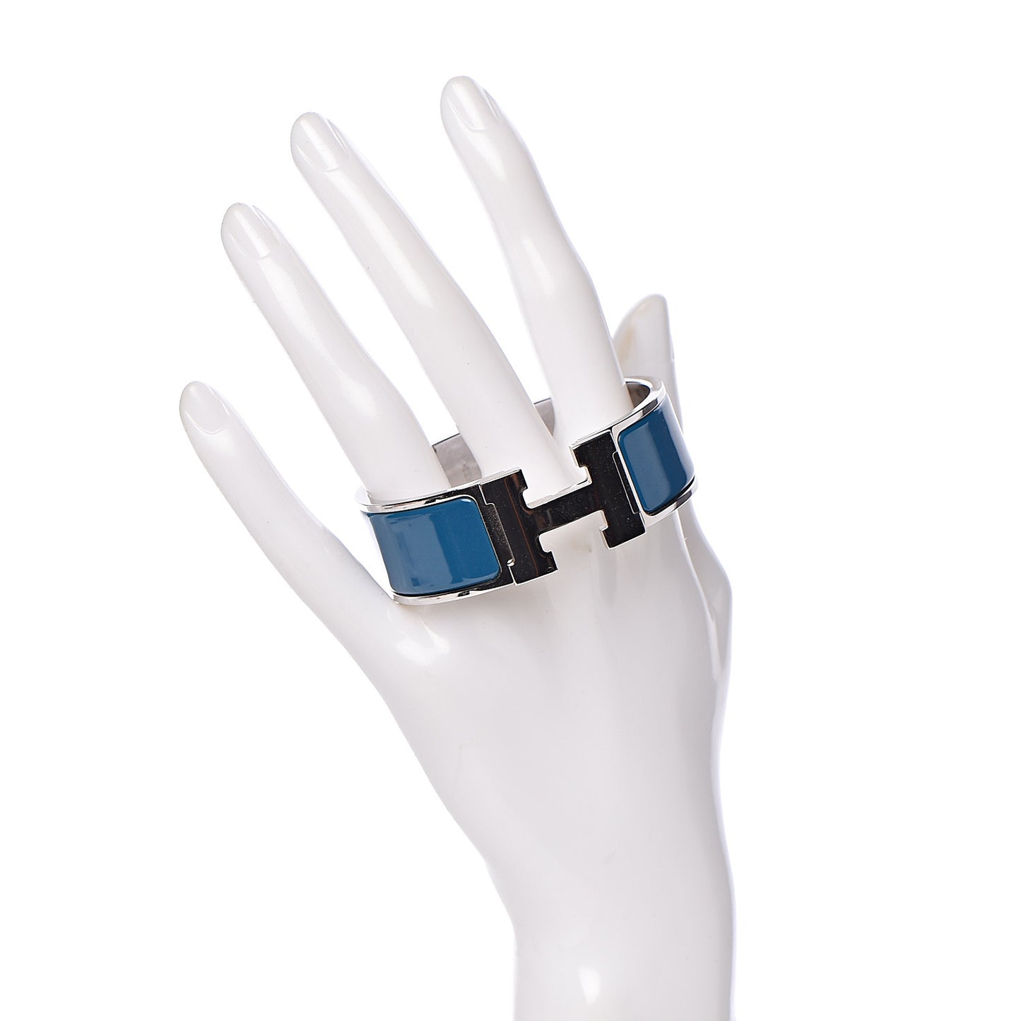 Enamel Wide Clic Clac H Bracelet PM Bleu Profond