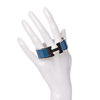 Hermes Enamel Wide Clic Clac H Bracelet PM Bleu Profond 2 of 6