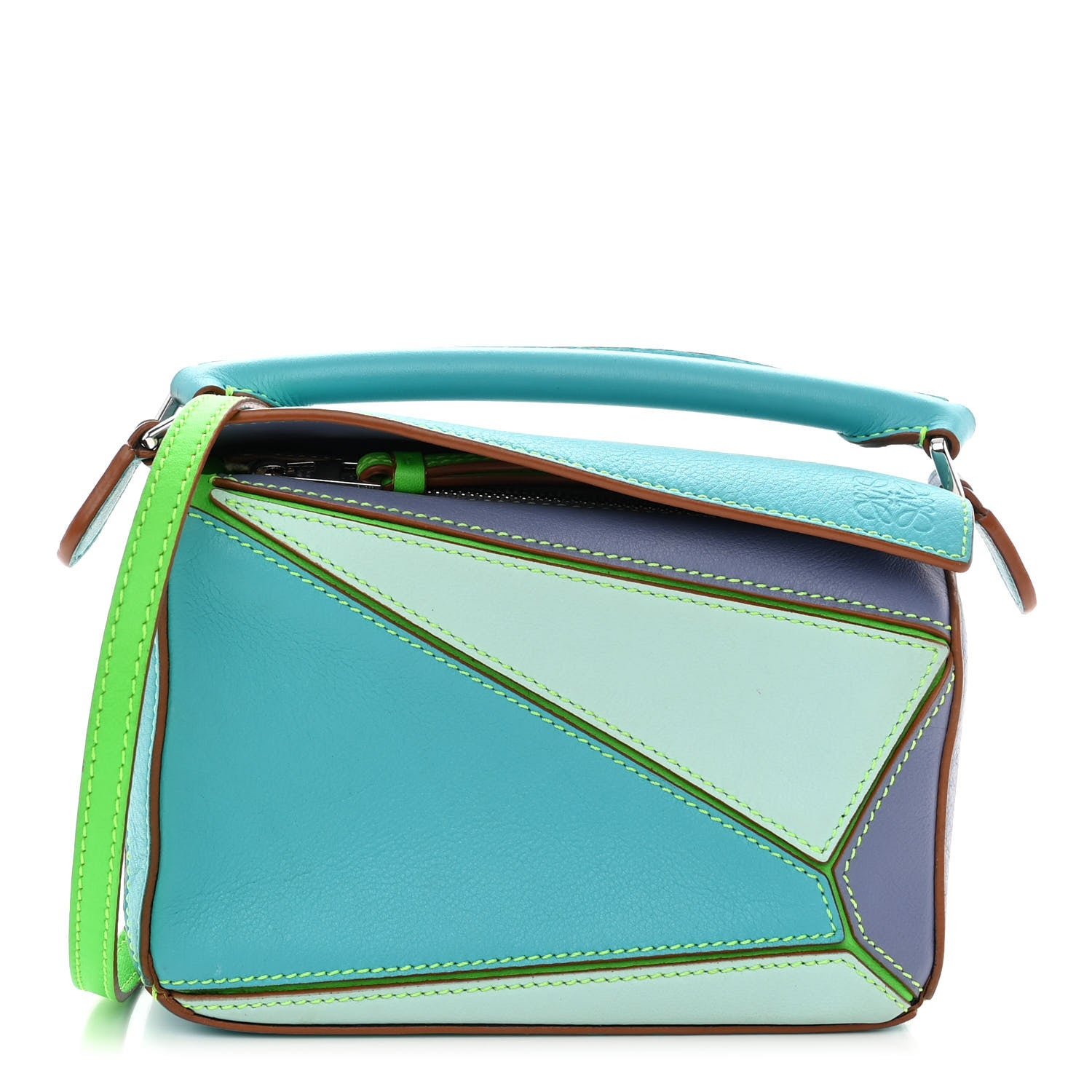 Loewe Calfskin Mini Puzzle Bag Lagoon Blue Blueberry 1 of 10