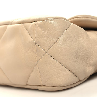 Chanel Lambskin Quilted Medium Chanel 19 Flap Light Beige 10 of 10