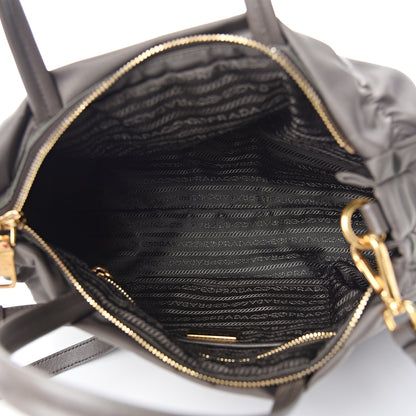 Prada Tessuto Nylon Saffiano Shopping Satchel Grey 4 of 15
