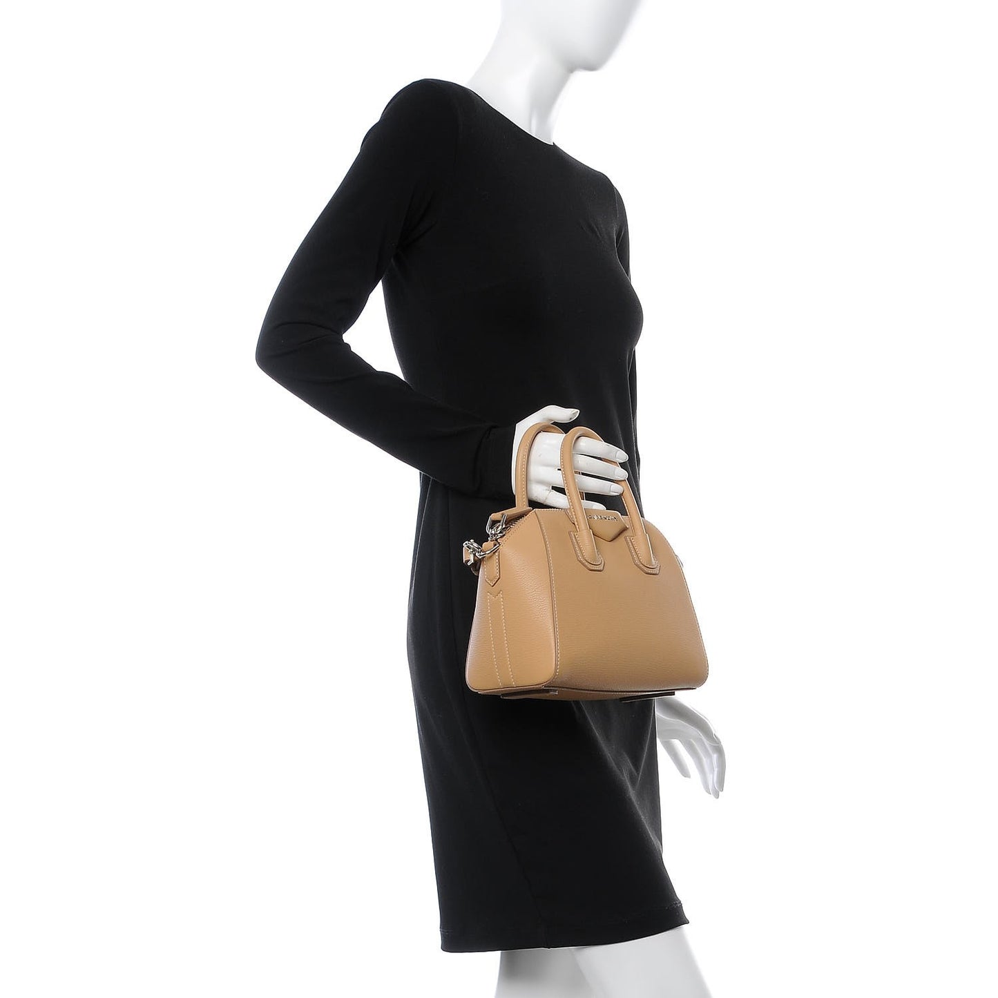 Sugar Goatskin Mini Antigona Light Beige