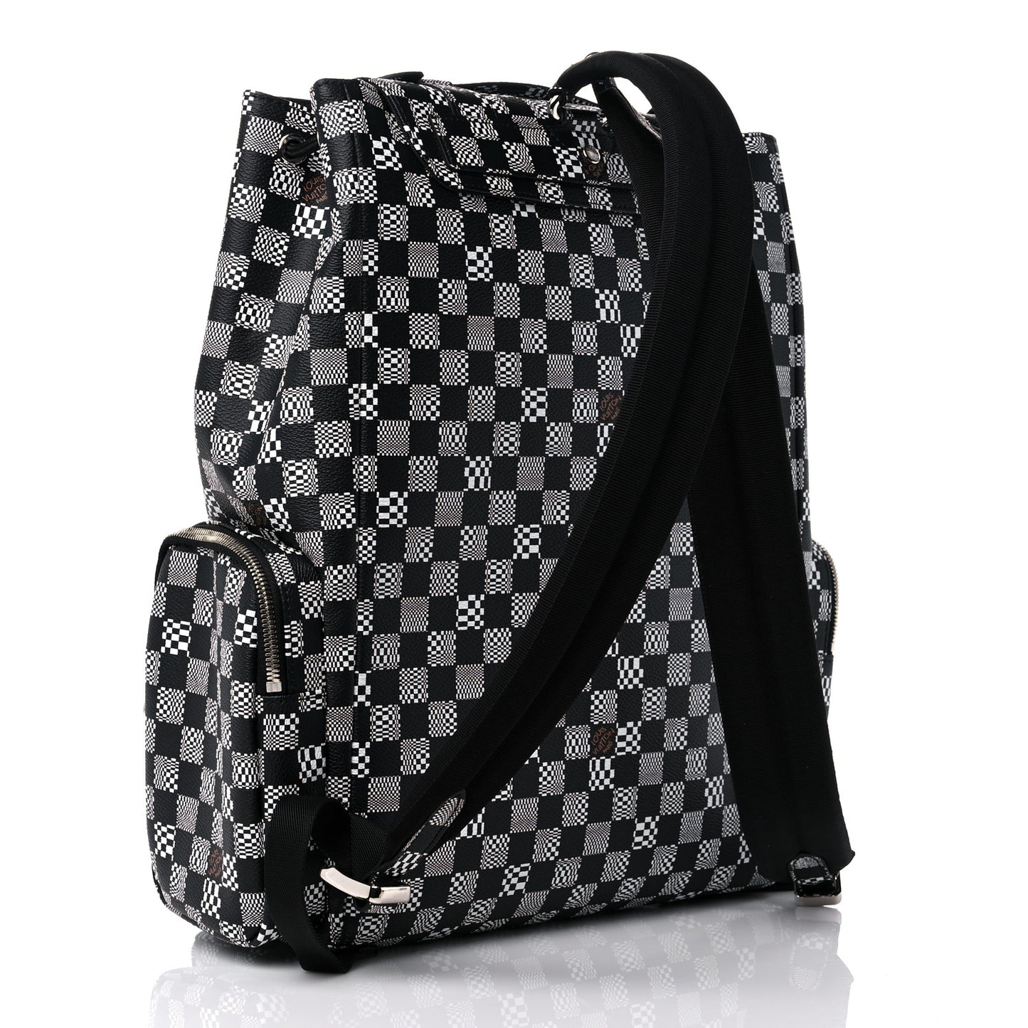 Damier Distorted Christopher Backpack Black White