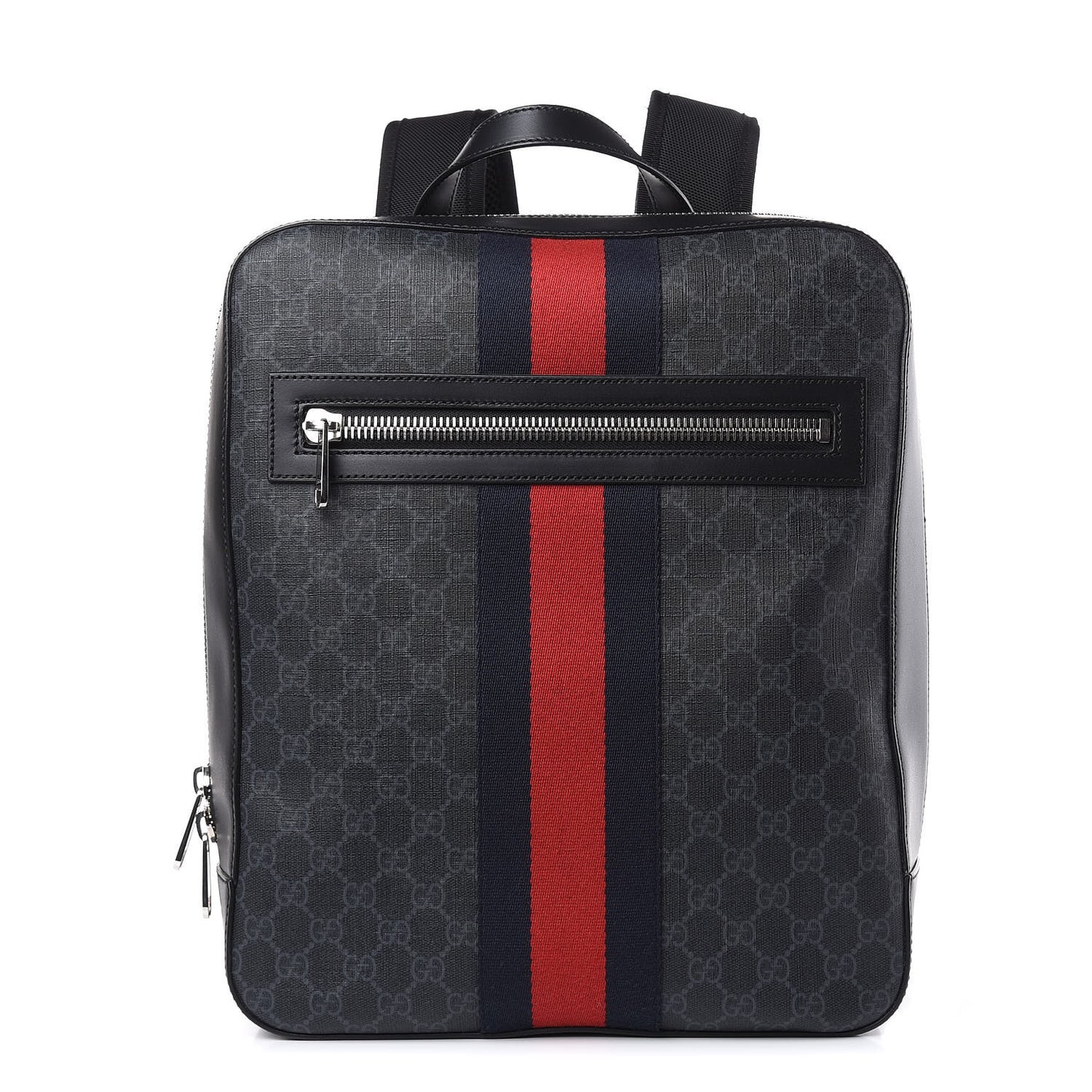 GG Supreme Monogram Web Tote Backpack Black Grey