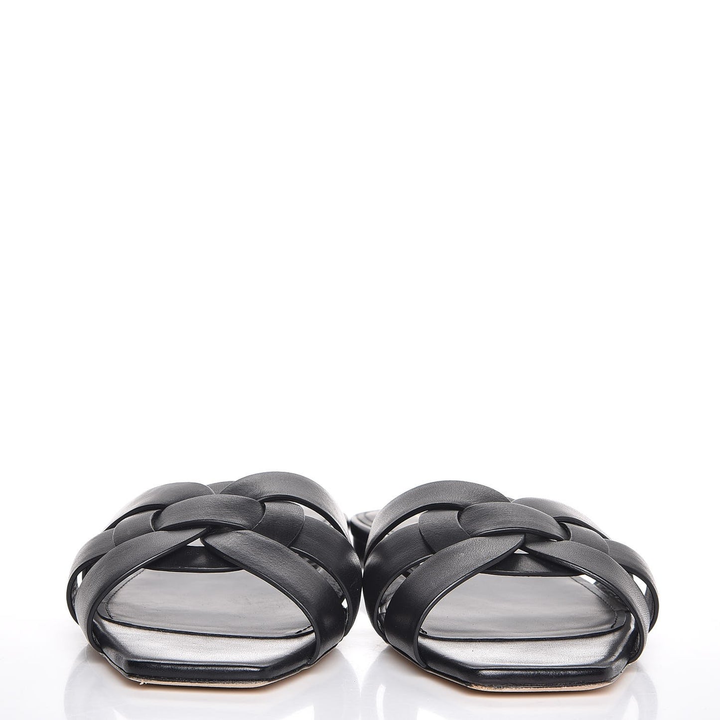 Calfskin Nu Pied 05 Slide Sandals 38.5 Black