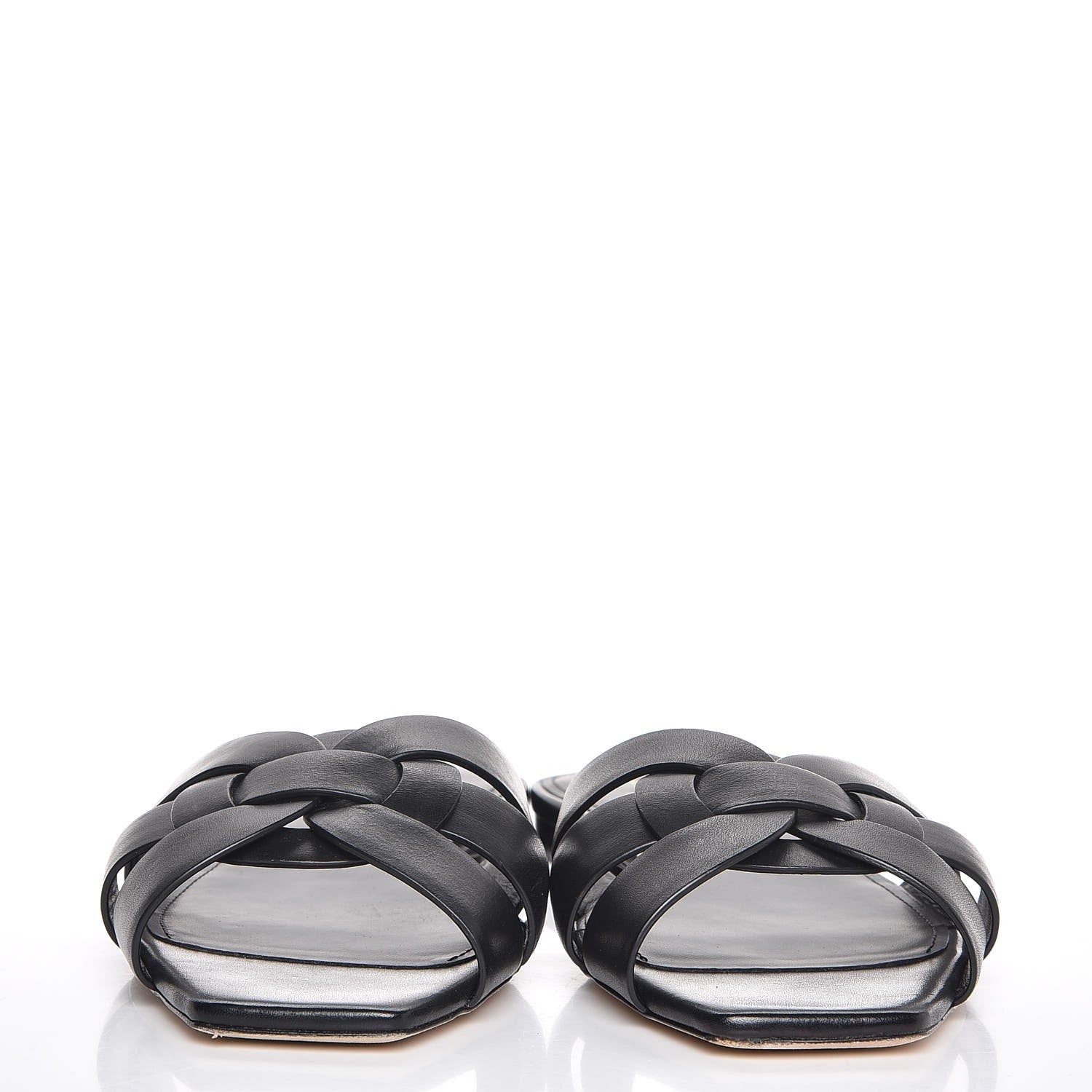 Saint Laurent Calfskin Nu Pied 05 Slide Sandals 38.5 Black 2 of 12