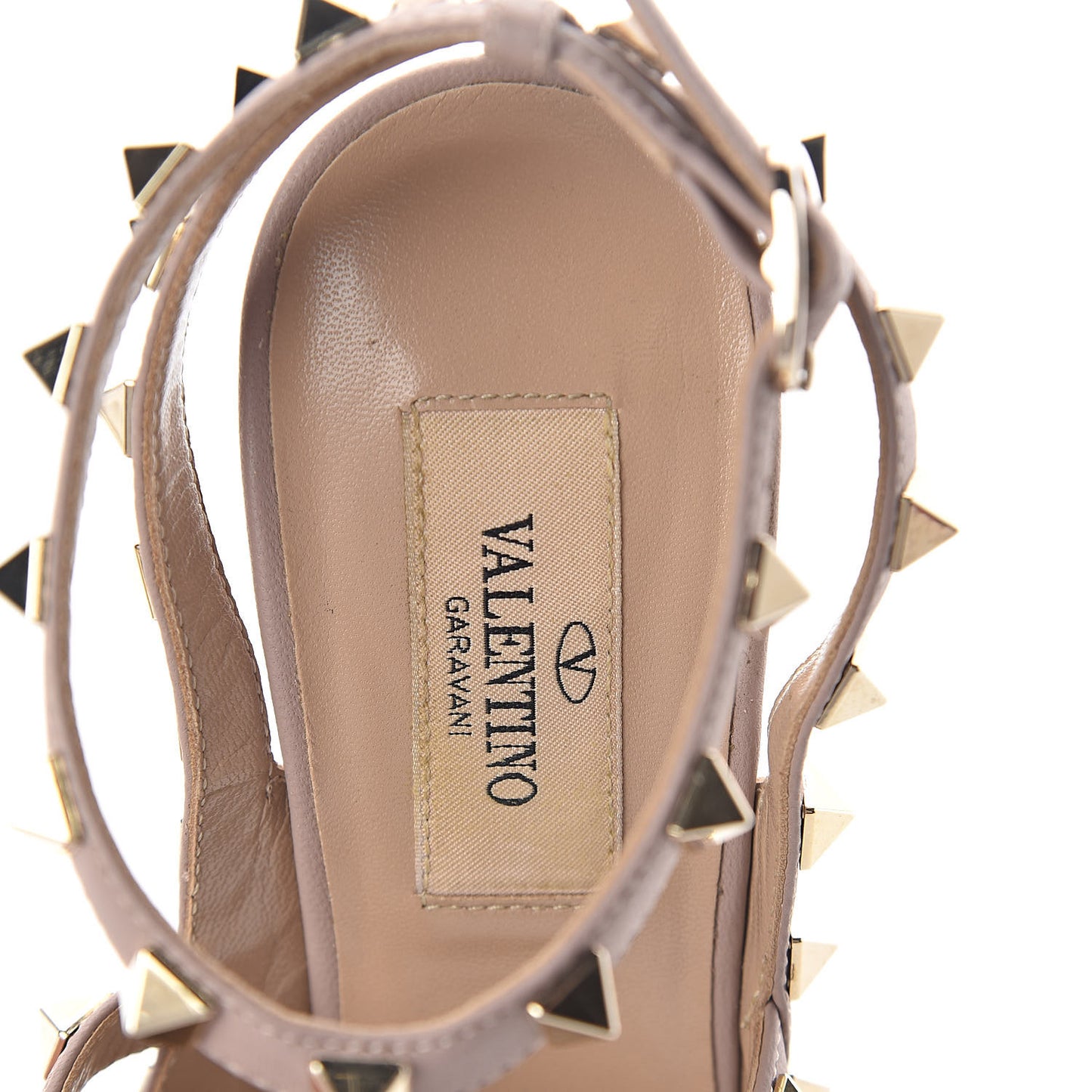Patent Rockstud Ankle Strap 100mm Pumps 35.5 Skin Sorbet Poudre