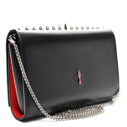 Christian Louboutin Calfskin Patent Jurassic Spikes Paloma Clutch Black 3 of 11
