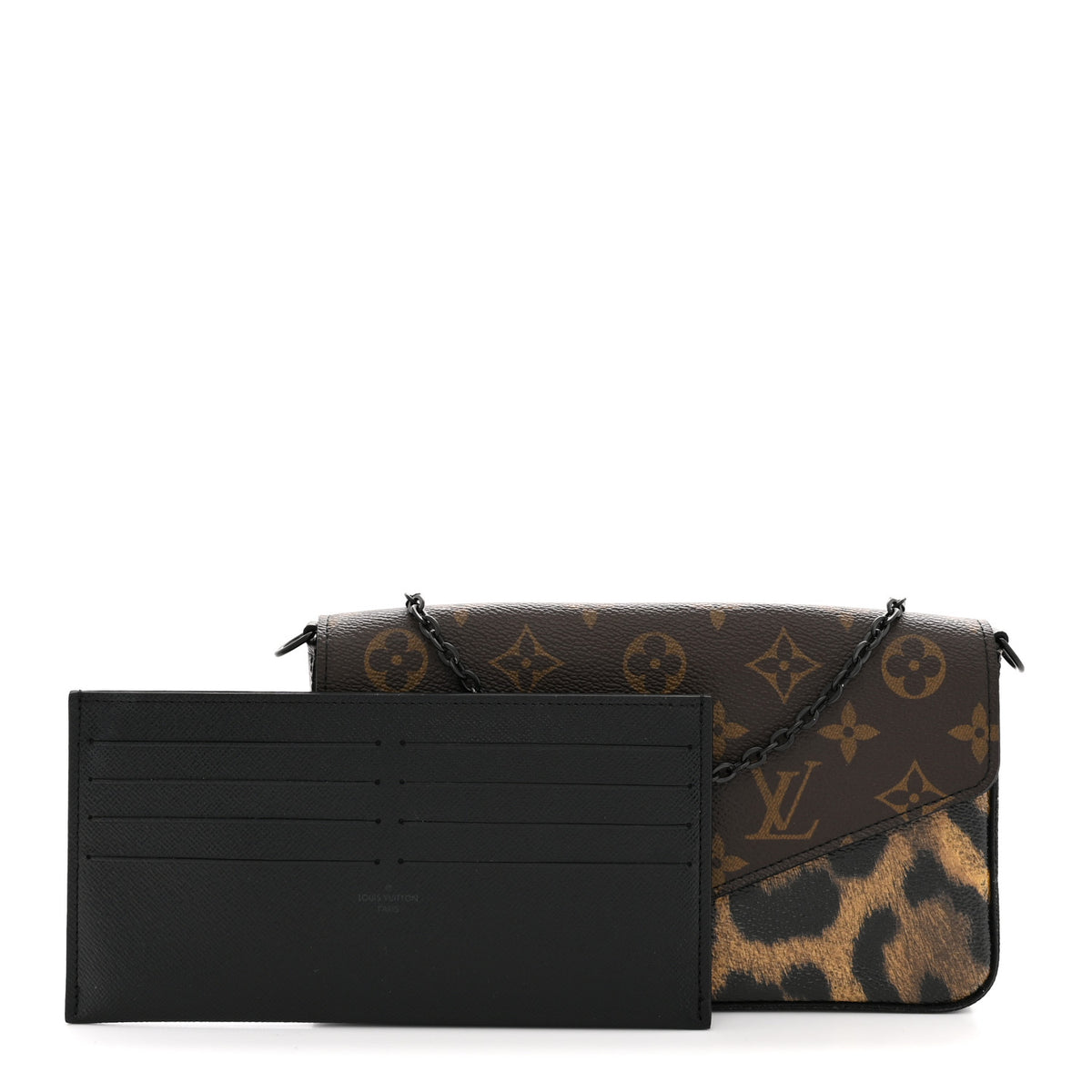 Monogram Animal Print Pochette Felicie Chain Wallet