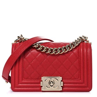 Chanel Caviar Quilted Small Boy Flap Dark Red 1 of 10
