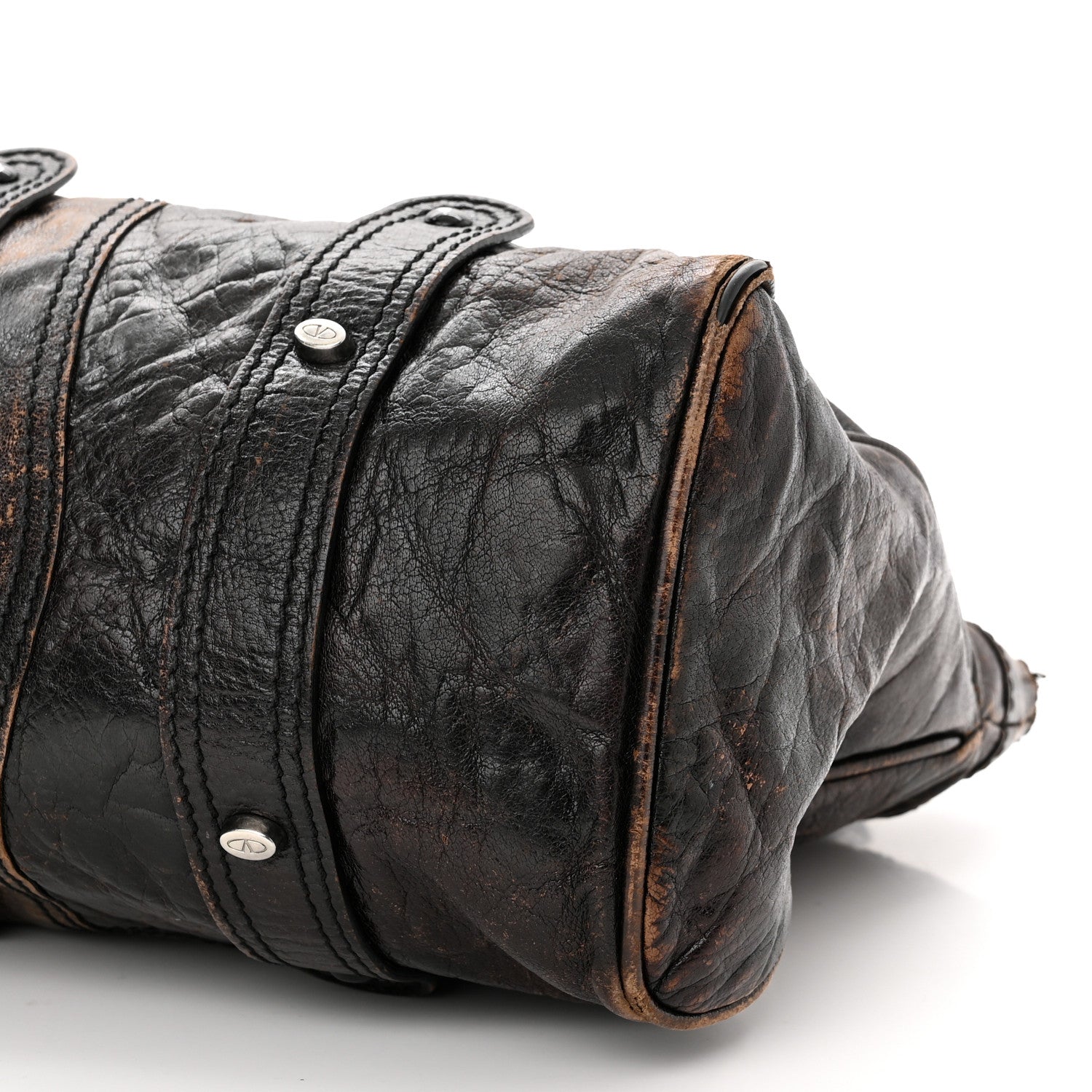 Valentino Garavani Distressed Calfskin VLogo Shoulder Bag Brown 9 of 25