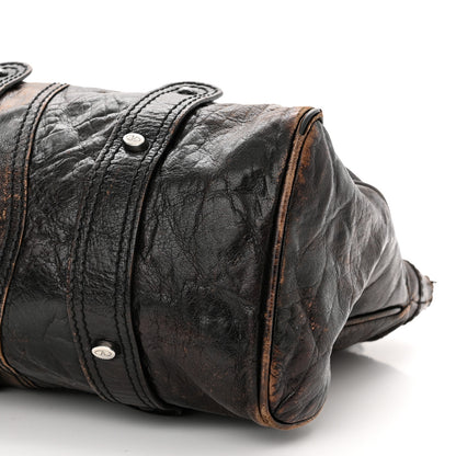 Valentino Garavani Distressed Calfskin VLogo Shoulder Bag Brown 9 of 25