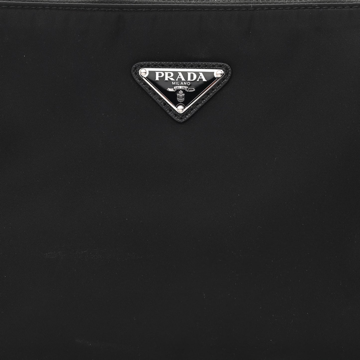 Tessuto Nylon Saffiano Pocket Zippered Shoulder Bag Black
