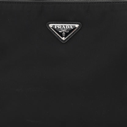 Prada Tessuto Nylon Saffiano Pocket Zippered Shoulder Bag Black 10 of 12