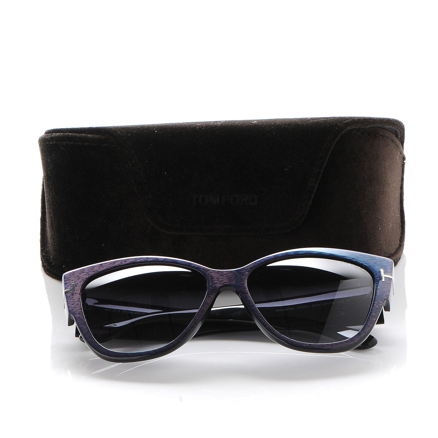 Tom Ford Acetate Anoushka Cat Eye Sunglasses TF371 Blue Multi 8 of 8