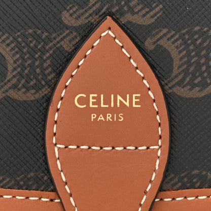 Celine Triomphe Canvas Medium Folco Bag Tan 7 of 9